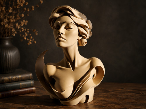 Abstract female bust sculpture - female,
