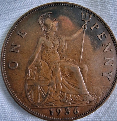 Rare 1936 one penny king - rare,
