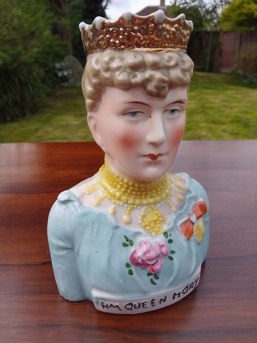 Antique queen mary figural jug - antique,