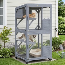 Outdoor Catio, Wooden Cat