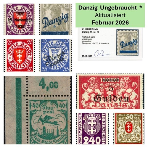 Gdansk stamp unused michel - gdansk,