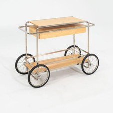 2023 Tecta M4RS Console Trolley / Bar Cart in Oak with Chrome Frame and Drawer