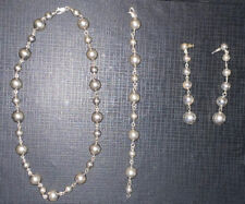 Necklace, Earrings And Bracelet Ball Sterling Silver  Set Unusual & Exclusive