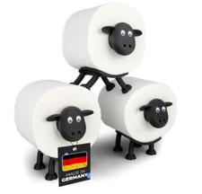 LAYERSMITH Sheep Toilet Paper Holder (Organic Plastic, Matt Black) - Stackable f