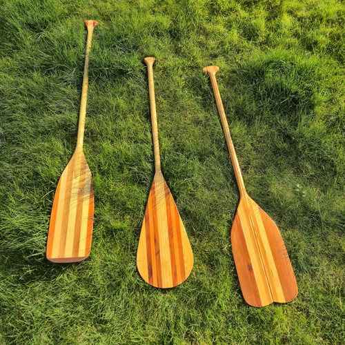 Grey owl wooden canoe paddle - grey,
