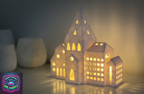 Christmas modern tealight town - modern,