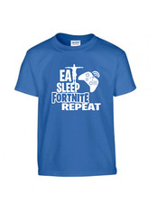 Eat Sleep Gaming Fortnite Repeat Funny Cool kids T-shirt Slogan Novelty Present