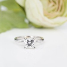 Tolkowsky 14k 1ct Diamond Engagement Ring Solitaire Princess F SI1 Sz 5.5 RG4625