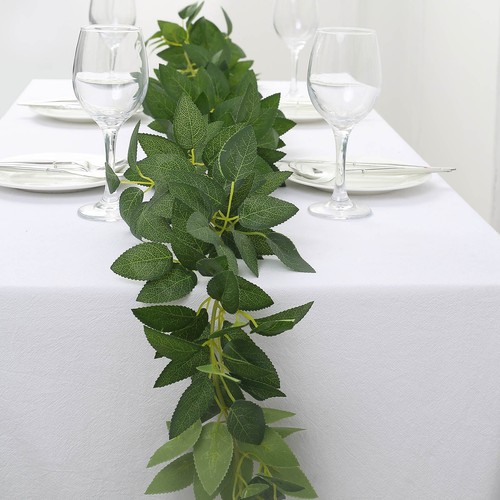 Green silk rose leaves - 6,