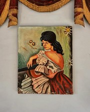 Antique Naive Oil Painting