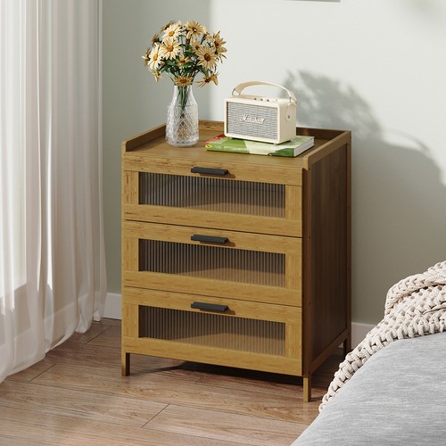 Wood bedside table cabinet - wood,