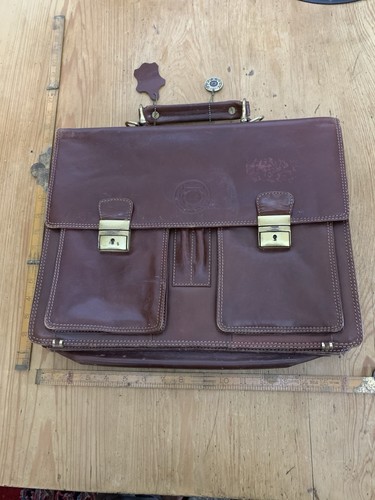 Vintage leather briefcase - leather,