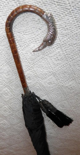 Edwardian black umbrella crook - edwardian,