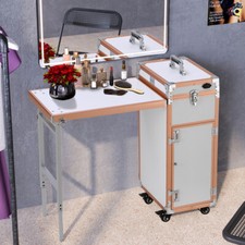 2 IN 1 Makeup Trolley Train Case Bluetooth Music Salon Manicure Nails Table Art