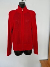 Debbie Morgan Womens Full Zip Jumper Size L. Red Cotton. New