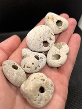6 SMALL HAG STONES – NATURAL