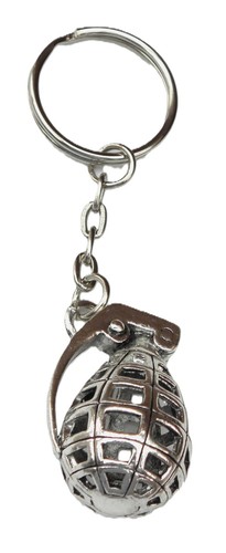 Hand grenade keyring - keyring, bomb