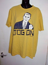 YELLOW OBSCENE CLOTHING JOG ON  T SHIRT SIZE L
