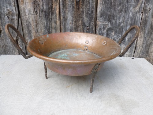 French vintage copper cauldron - french,