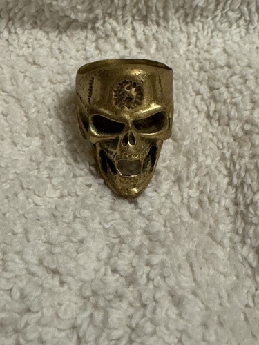 Gold 22kt skull ring - gold,