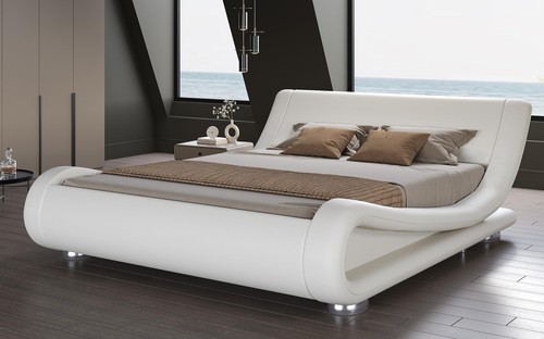 Queen size upholstered bed - size,