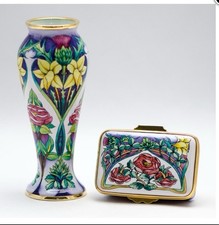 Moorcroft Jubilee Enamel Miniature Vase And Pill Box