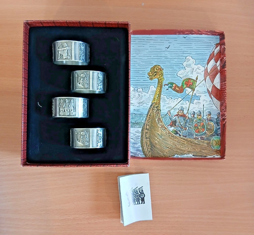 Konge tinn napkin - konge, set