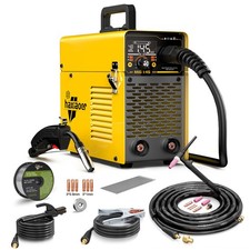 145A MIG Welder Gasless Semi-Auto Synergy with Flux Wires & TIG Torch WP-17V
