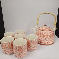 Teapot and 6 Mug Set Amber and