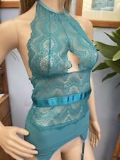 BNWY Ann Summers Darrah Teal Blue Cami Suspender Size S - 8 - 10