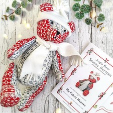 Christmas Memory Bear Soft Toy Sewing Pattern Keepsake Teddy by My Fabric Heaven