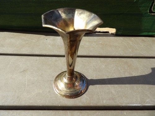 Vintage plated trumpet vase