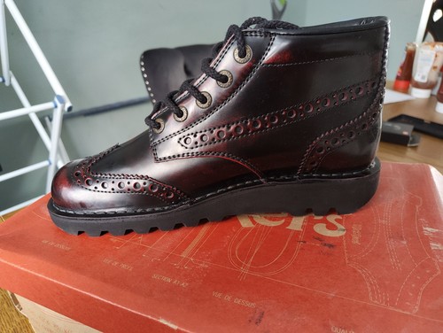 Kickers brogue mens red black - brogue,
