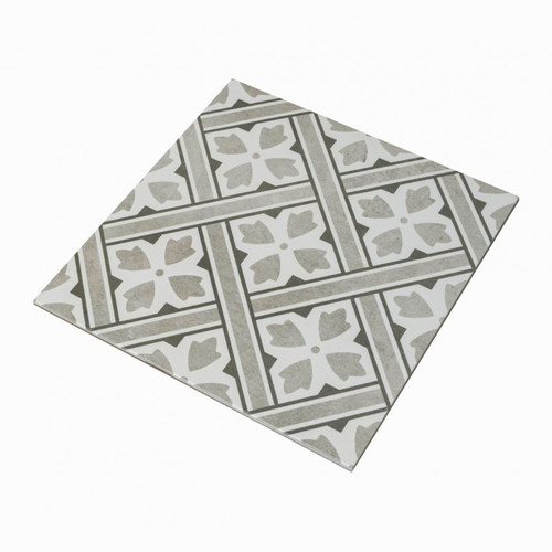 Grey white floral pattern - &,