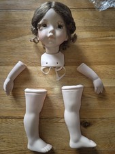 porcelain doll making kit, brown hair brown eyes