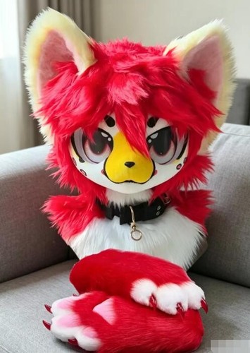 Fursuit long haired dog fox - fursuit,