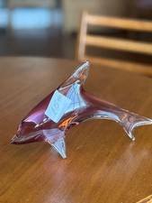 vintage art glass dolphin