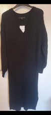 Next Black Ribbed Knitted Long