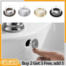 Chrome Sink Overflow Ring Bathroom Basin Round Hole Cover Washbasin Decor
