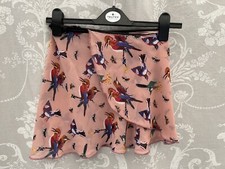 Seraphina Steps Bird Print Short Ballet Wrap Skirt