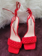 Boohoo Sandals Size 6 Red Open