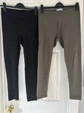 ladies black/silver sparkle leggings 12 Next/khaki leggings Primark size 12-14