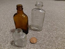 3 X Old Vintage Small Glass