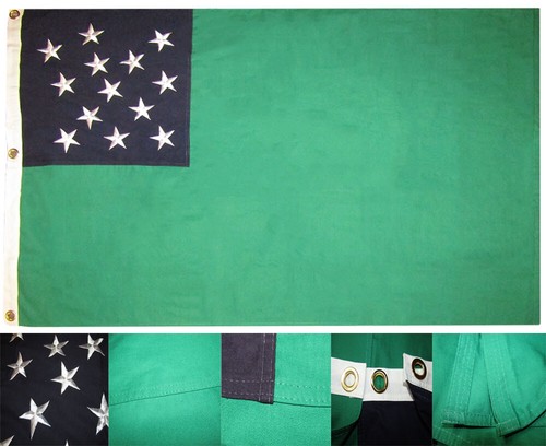 3x5 embroidered sewn green - embroidered,