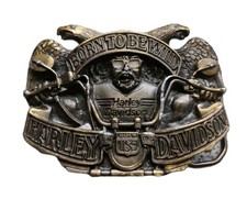 Vintage BARON HARLEY DAVIDSON BELT BUCKLE HA45 Born To Be Wild Official USA 1992