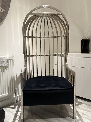 Bird cage dome velvet - bird, chair