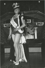 Gay Taylor Miss Scotland 1963 Beauty Contest Winner Crown Sash VTG Photo