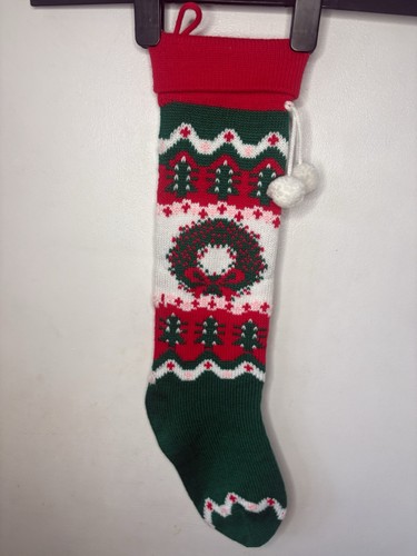 Vintage knitted xmas - vintage, stocking