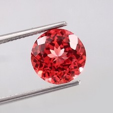 Natural Ceylon Padparadscha Sapphire Round Cut Loose Gemstone 10x10 MM