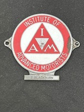 IAM Institute of Advanced Motorists T Blackburn Motor Car Badge Enamel Emblem